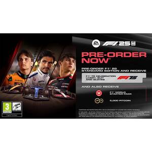 STANDARD EDITION Pre Orders<br />
F1&reg; World Starter Pack<br />
10,000 in-game cash.<br />
F1&reg; World in-game resources.<br />
200 Setup Data<br />
200 Tyre Data<br />
200 Track Data<br />
50 Insight<br />
20 Key Insight<br />
5 Critical Insight<br />
5,000 PitCoin