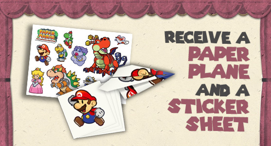 <strong>Includes:&nbsp;</strong><br />
1 Paper Mario Themed Sticker Sheet<br />
and 1 Paper Plane