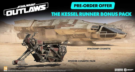 <strong>Includes:</strong> Kessel Runner Bonus Pack including a<br />
Trailblazerspaceship cosmetic and a speeder cosmetic.