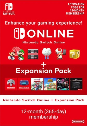 Image of Nintendo Switch Online 12 Month + Expansion Pack 365 Days Membership Download ( Uk - EU)