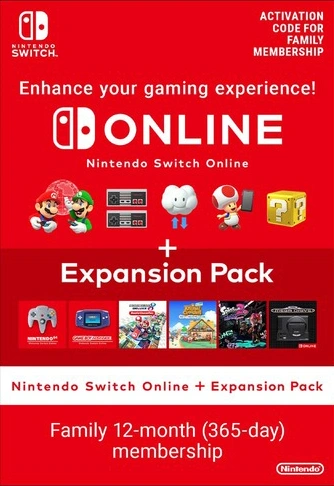 Image of Nintendo Switch Online 12 Month Family Membership + Expansion Pack 365 Days Download ( Uk - EU)