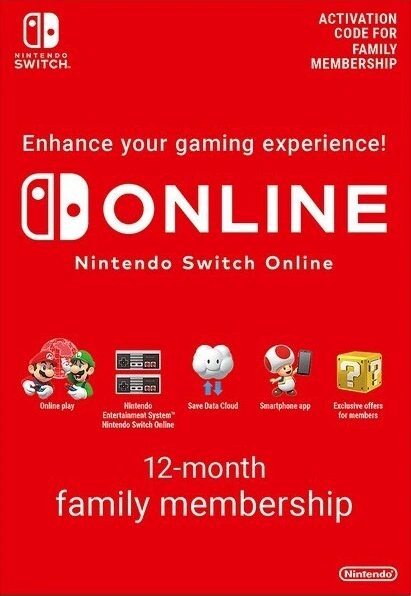 Image of Nintendo Switch Online 12 Month 365 Day Family Membership Download ( UK - EU )