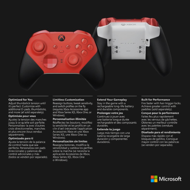 Xbox Controller Elite 2 Core Red - Xbox Series X