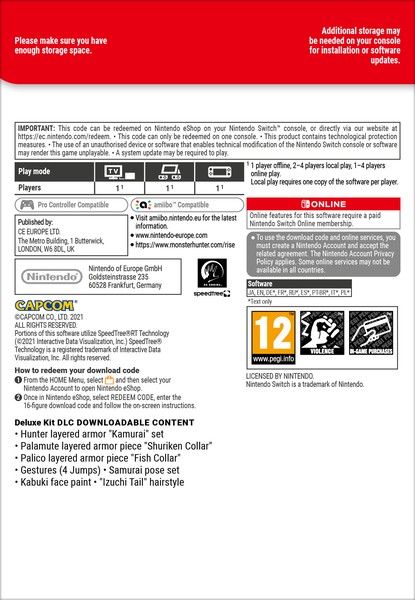 Monster Hunter Rise: Deluxe Kit ( Uk - EU)