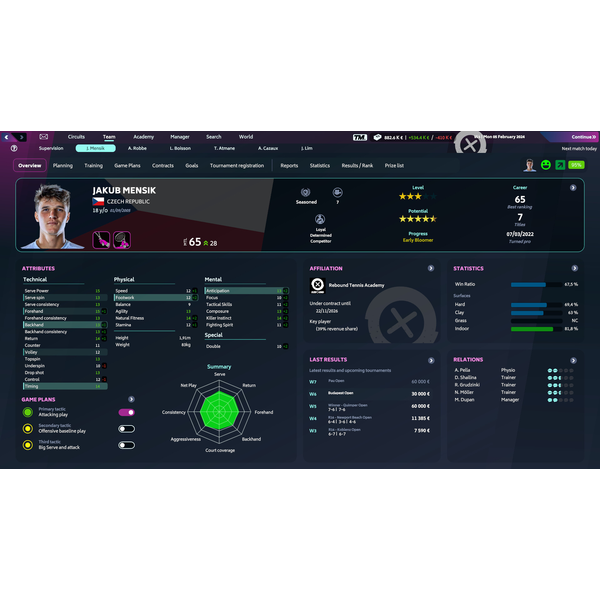 Tennis Manager 2024