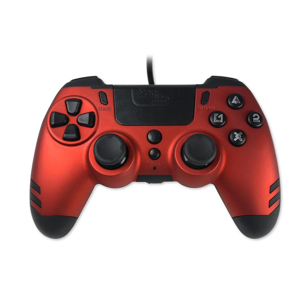Lexip SteelPlay Slim Pack Wired Controller (Ruby Red) - PlayStation 4