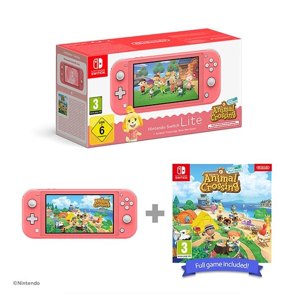 Nintendo Switch Lite Coral + Animal Crossing New Horizons - Switch