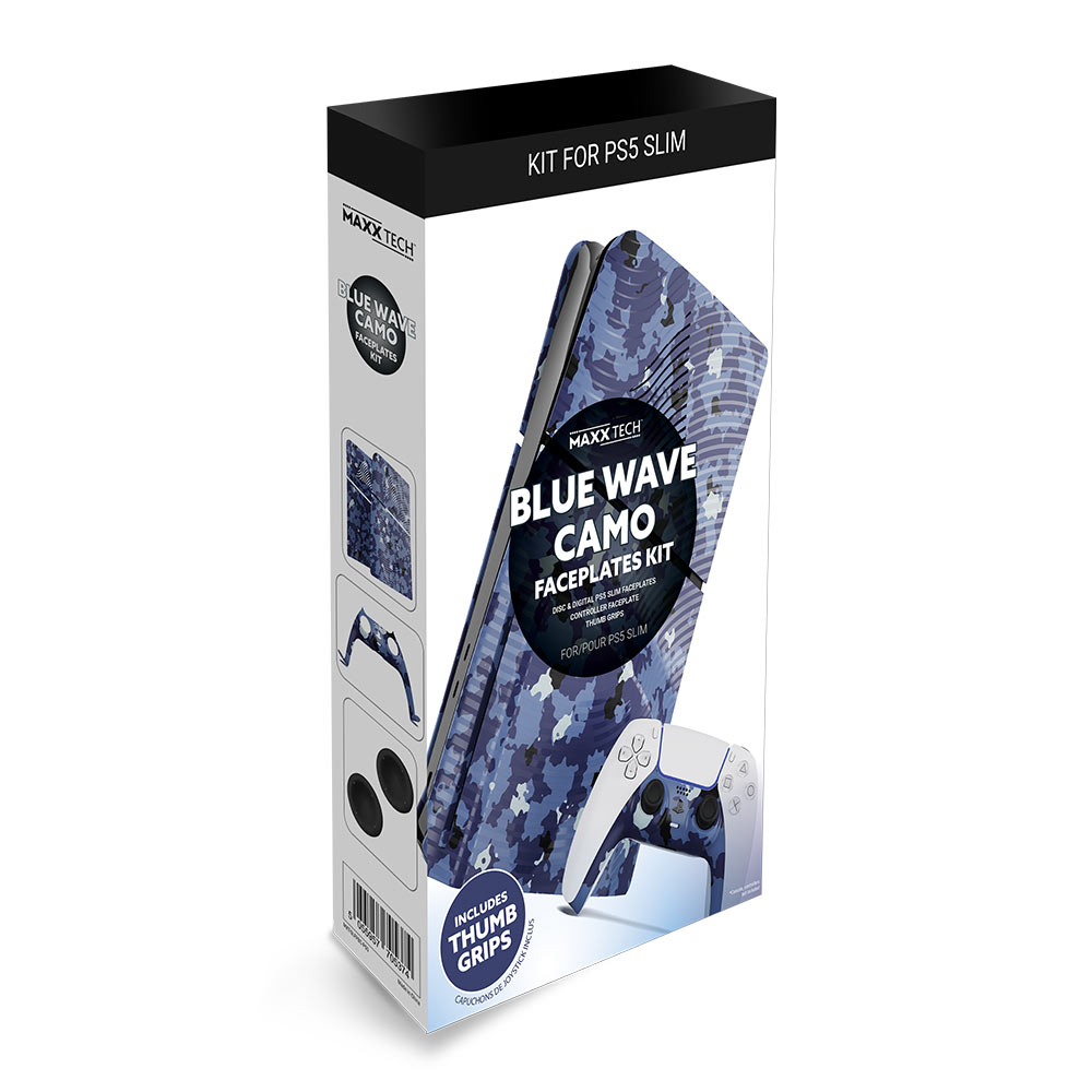 Maxx Tech Faceplates (Blue Wave Camo) - PS5 Slim