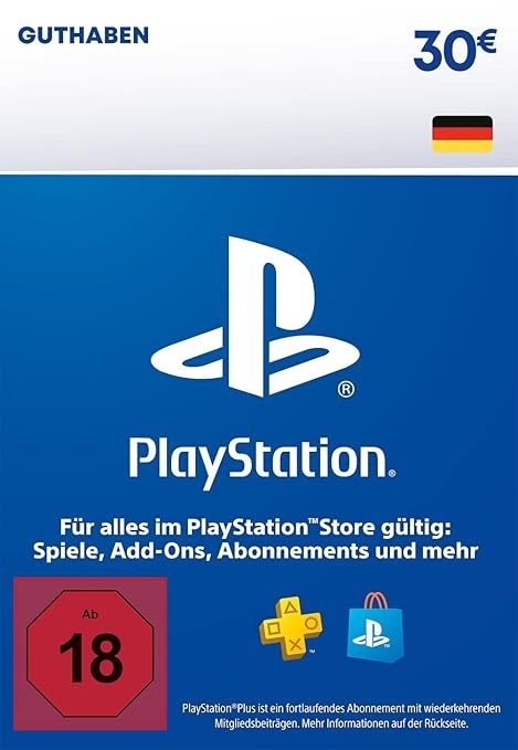 30€  PlayStation Store Guthaben | PSN Deutsches Konto