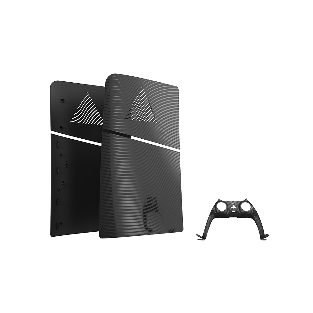Maxx Tech Faceplates (Black Wave) - PlayStation 5 Slim