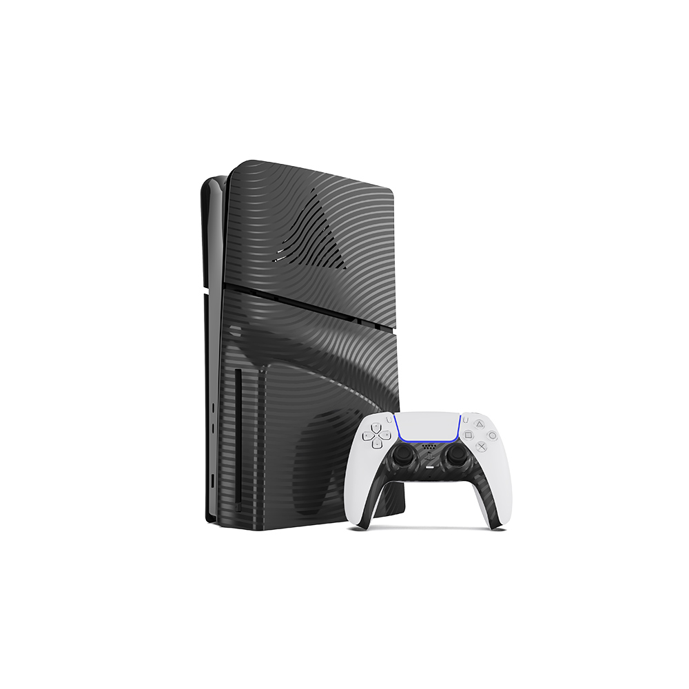 Maxx Tech Faceplates (Black Wave) - PlayStation 5 Slim