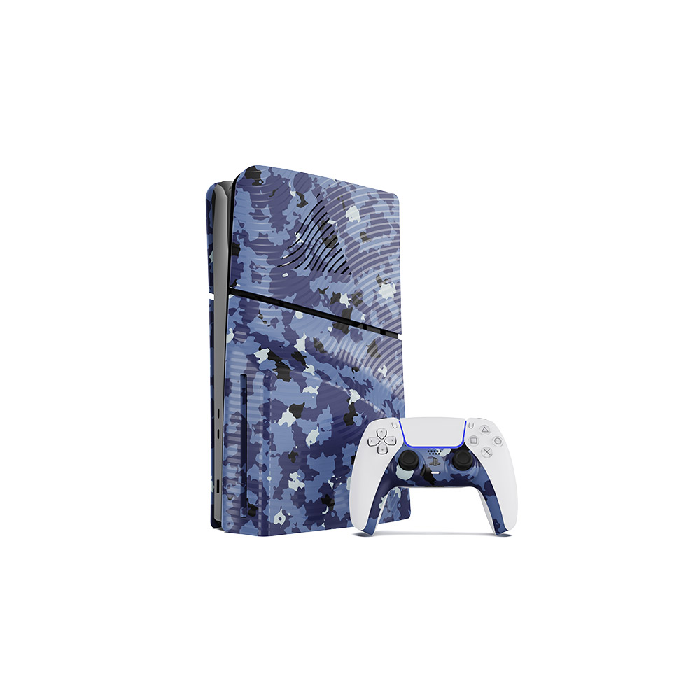 Maxx Tech Faceplates (Blue Wave Camo) - PlayStation 5 Slim