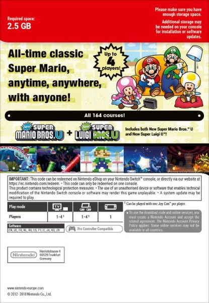 New Super Mario Bros U Deluxe SWITCH Download ( Uk - EU)