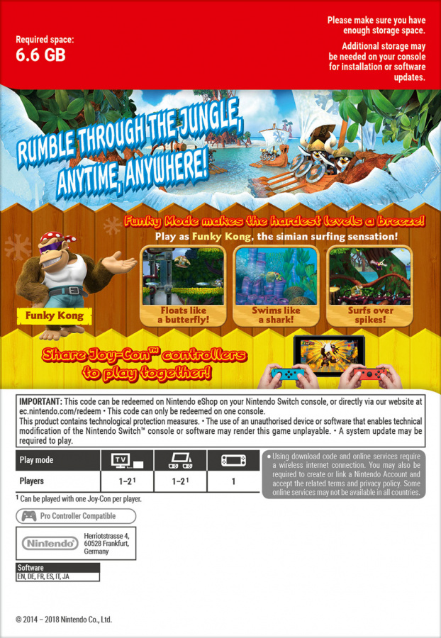 Donkey Kong Country: Tropical Freeze Switch Download ( Uk - EU)