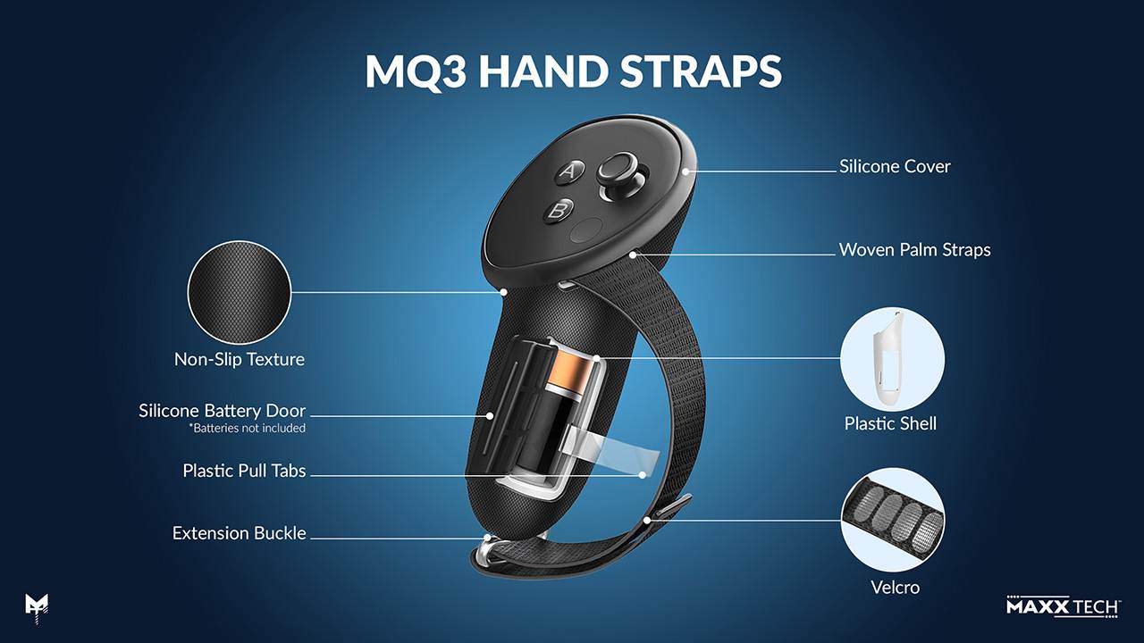 Maxx Tech MQ3 Hand Straps - Meta Quest 3/3S