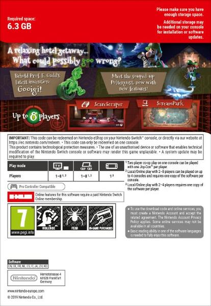 Luigi's Mansion 3 SWITCH Download ( Uk - EU)