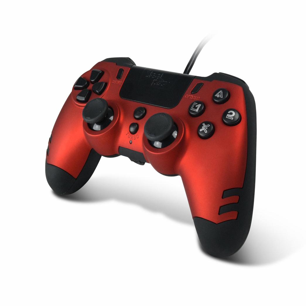 Lexip SteelPlay Slim Pack Wired Controller (Ruby Red) - PlayStation 4